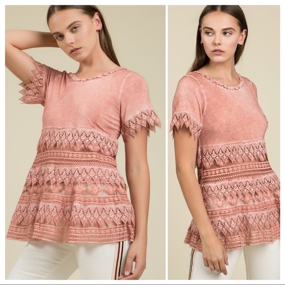 POL Guava Lace Tunic Top - Picture 6 of 10